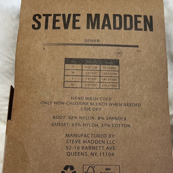Steve Madden Black Opaque Tights 2 Pack Size Small - Picture 2 of 3